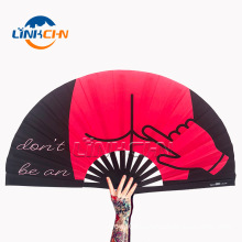 Customized fabric hand held folding fans in promotion